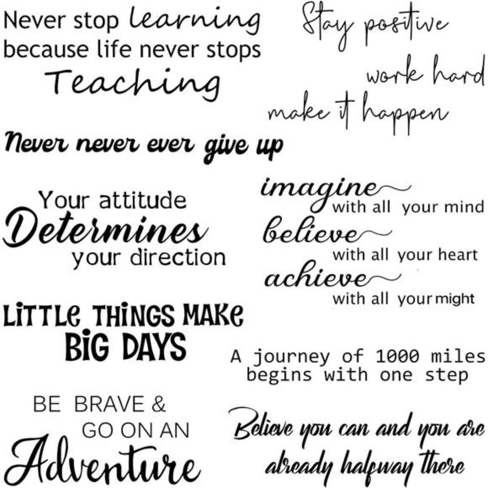 Inspirational Wall Decals 9 Pack Motivational Quote Vinyl Stickers Home Office